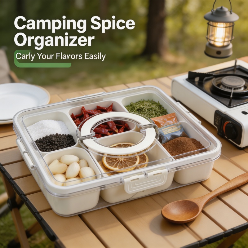 Snack Container Travel - Kotak Makanan Ringan 4Grid, Papan Charcuterie