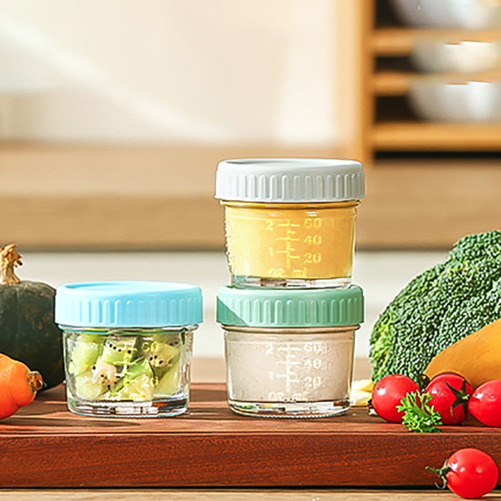 Baby Food Glass Containers - 6pcs Stoples Kaca Mason Jar untuk