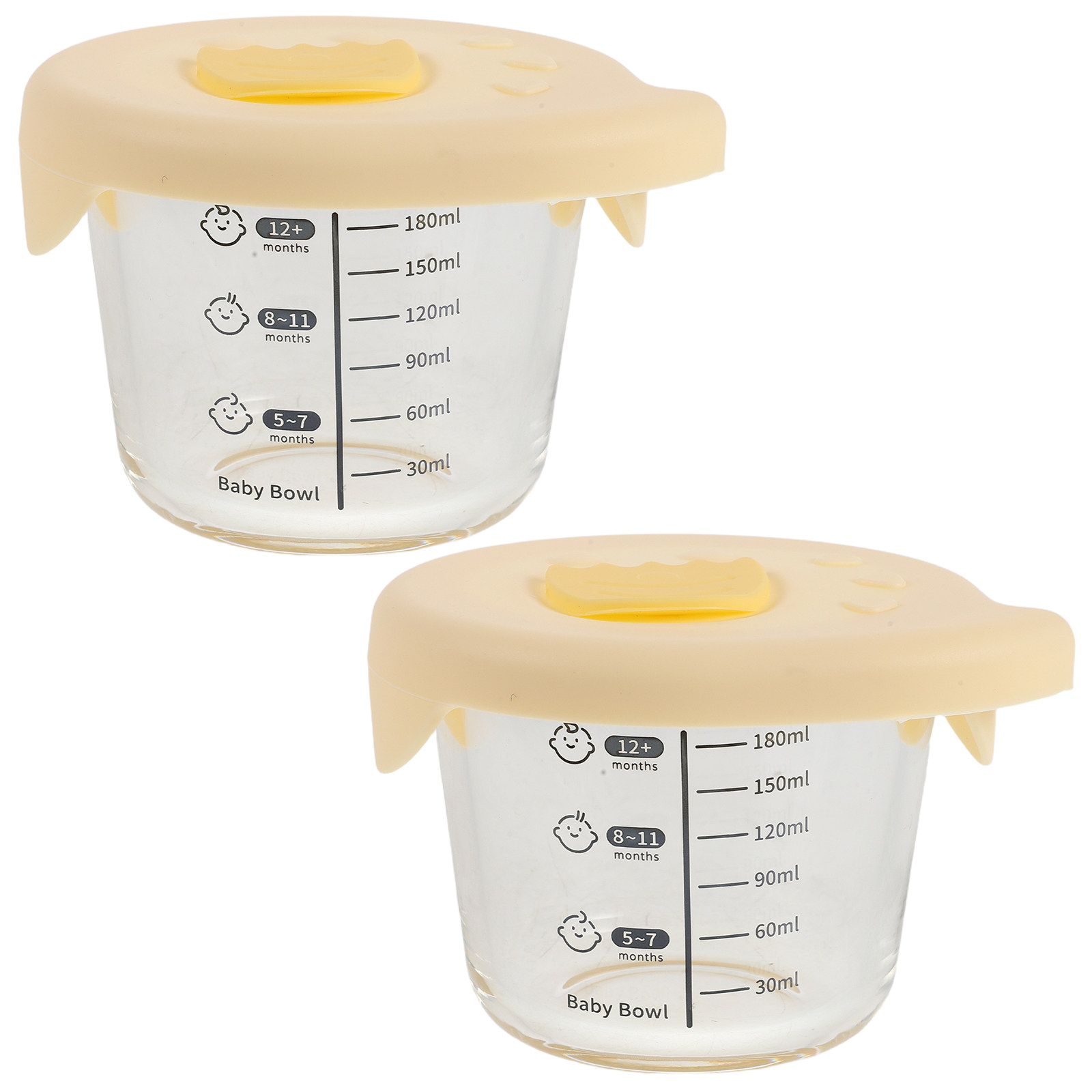 Baby Food Glass Containers - 2 Buah Wadah Penyimpanan Makanan Bayi