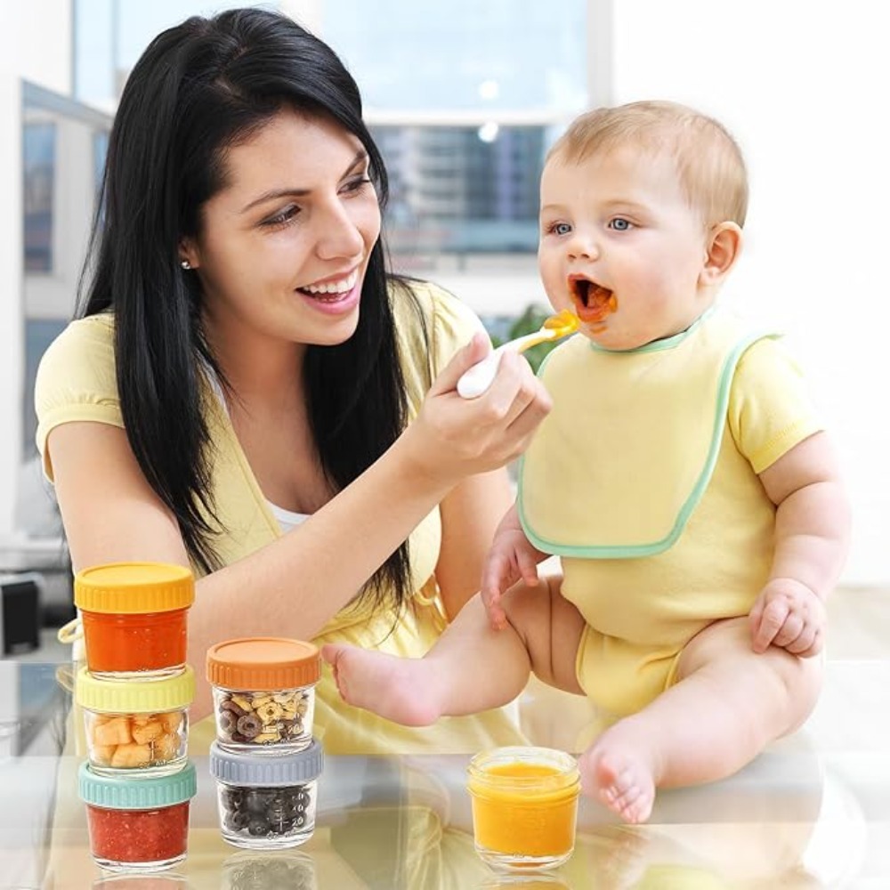 Baby Food Glass Containers - 6 Buah Toples Makanan Bayi Kaca