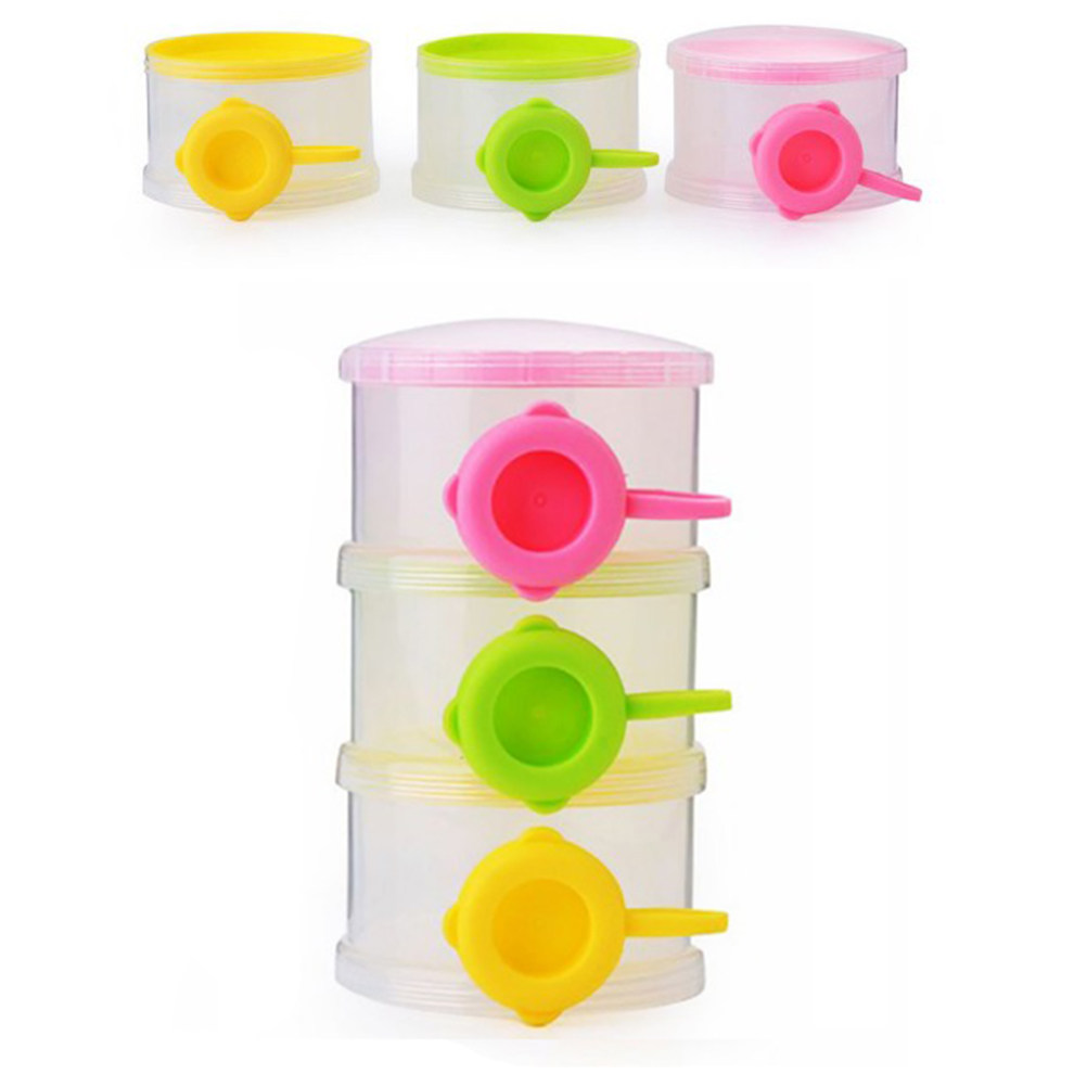Snack Container Travel - Dispenser Susu Bubuk Portabel 3 Lapis,