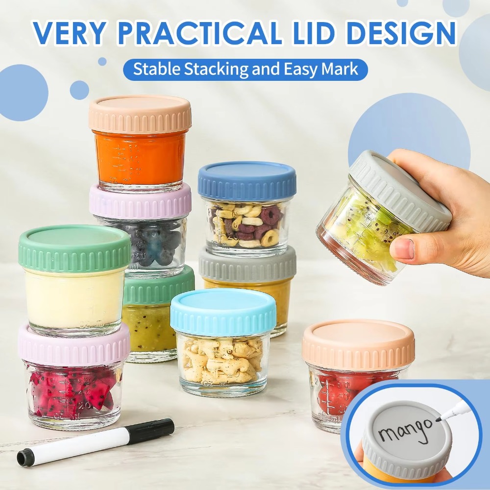 6pcs Stoples Kaca Mason Jar un - Baby Food Glass Containers ulasan dan harga