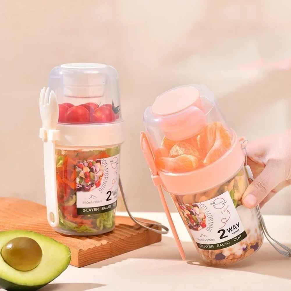 Cangkir Salad Portabel, Cangki - Snack Container Travel ulasan dan harga