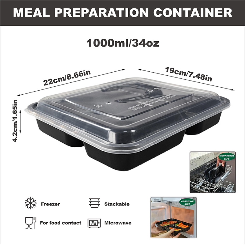 3 Kompartemen 34 Oz/1000 Ml, 1 - Snack Container Travel ulasan dan harga